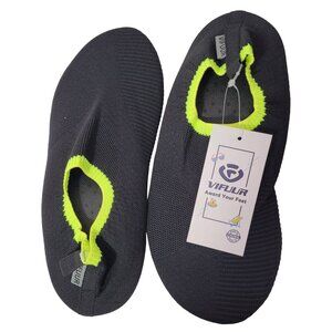 Vifuur Unisex Water Sports Shoes Aqua Socks Barefoot Quick Dry Black 7-8 (38/39)